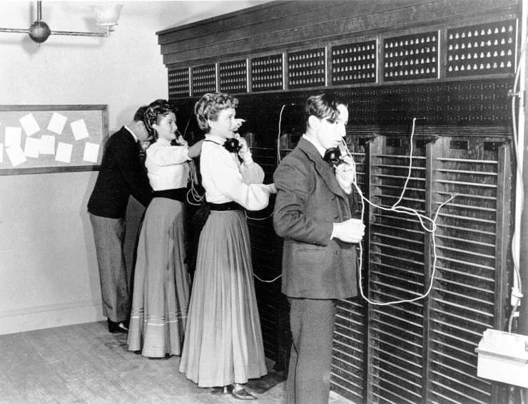 Emma and Sheila Nutt operating the Edwin Holmes